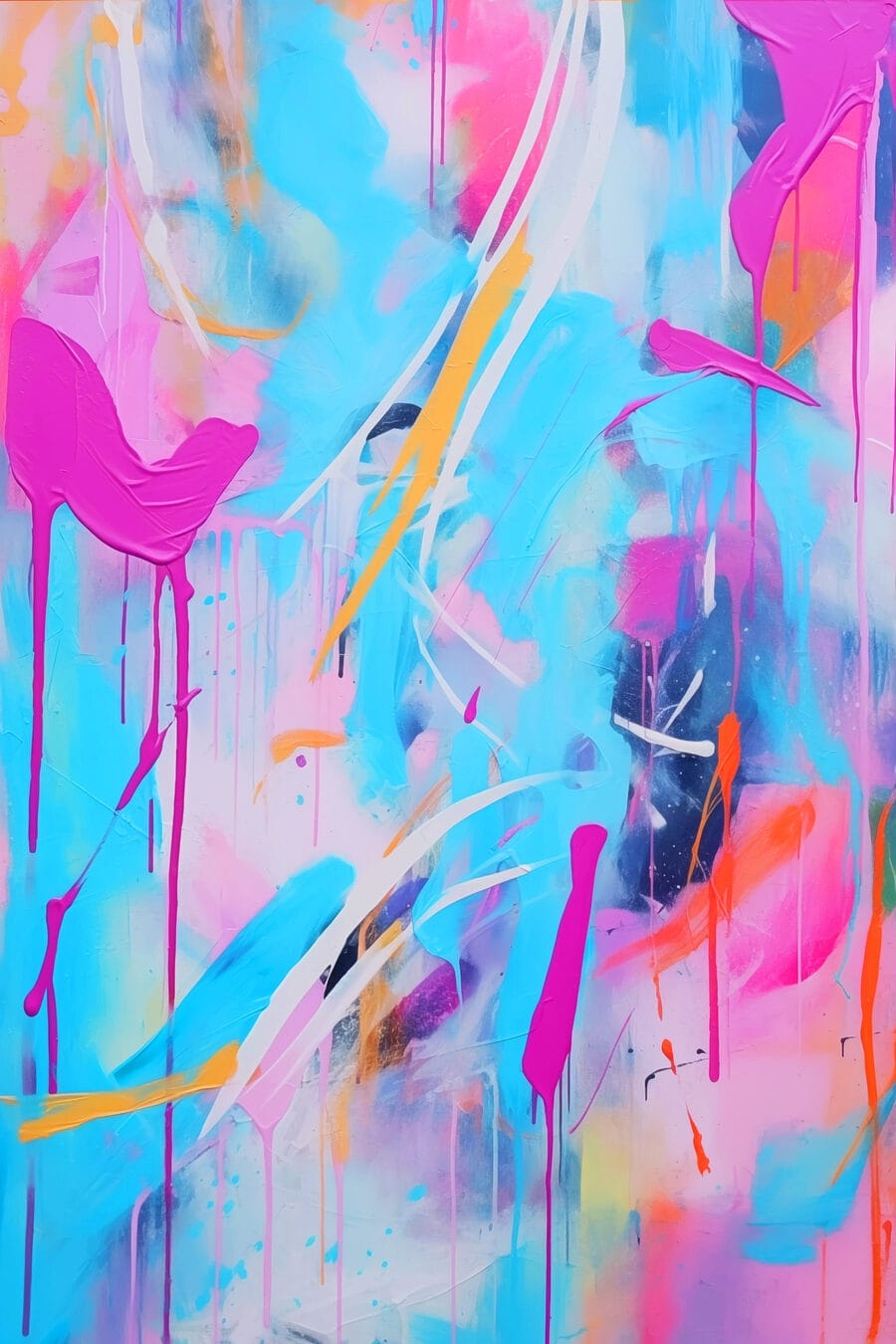 Bemalung mit rosa und blauer Farbe Bemalung mit rosa und blauer Farbe