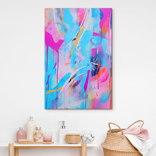 Bemalung mit rosa und blauer Farbe Bemalung mit rosa und blauer Farbe