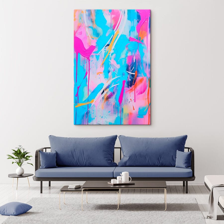 Bemalung mit rosa und blauer Farbe Bemalung mit rosa und blauer Farbe