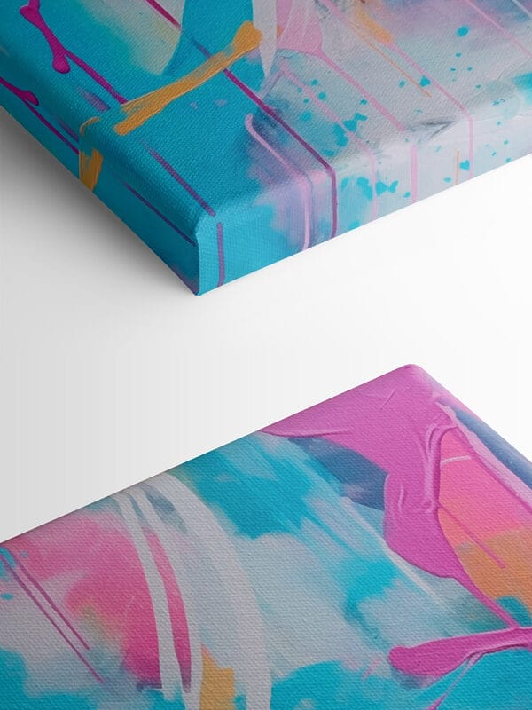 Bemalung mit rosa und blauer Farbe Bemalung mit rosa und blauer Farbe