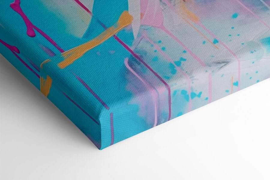 Bemalung mit rosa und blauer Farbe Bemalung mit rosa und blauer Farbe