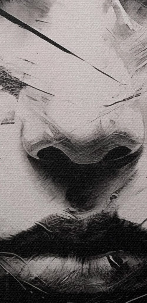 Painting of a woman's face