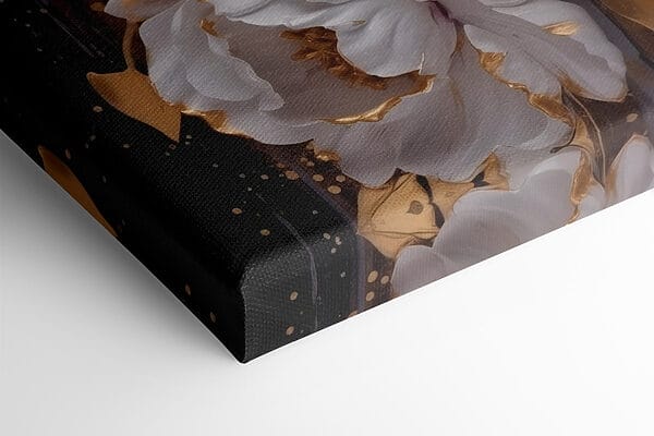 Gemälde mit weißen und violetten Blumen Gemälde mit weißen und violetten Blumen