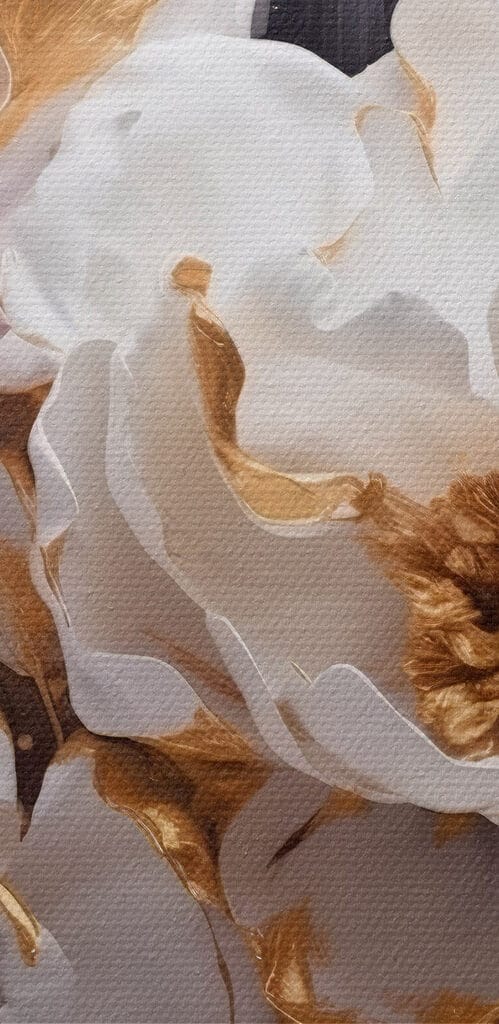 Painting of white and purple flowers