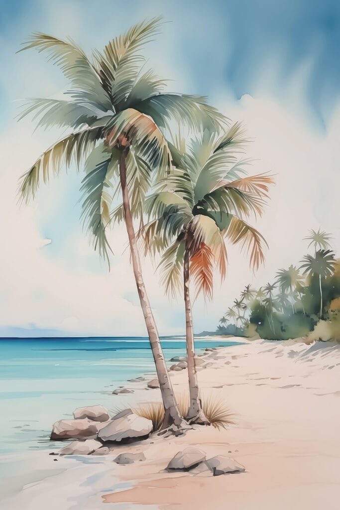 Palm trees on a beach Palm trees on a beach