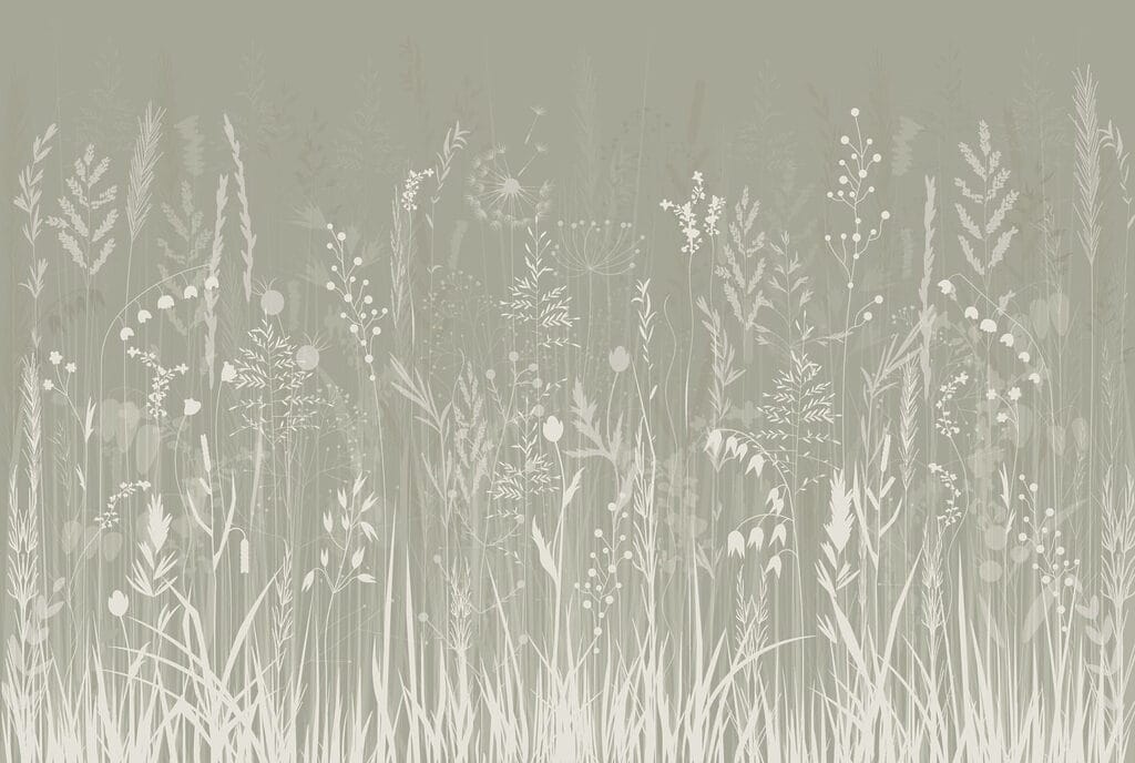 Feld mit Gras und Blumen Feld mit Gras und Blumen