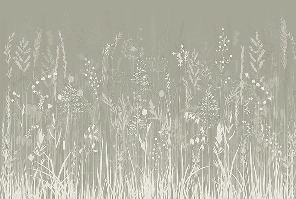 Feld mit Gras und Blumen Feld mit Gras und Blumen