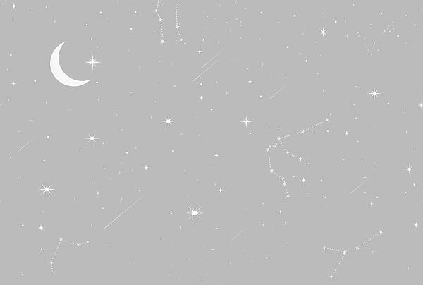 Grauer Himmel mit Sternen und Mond Grauer Himmel mit Sternen und Mond