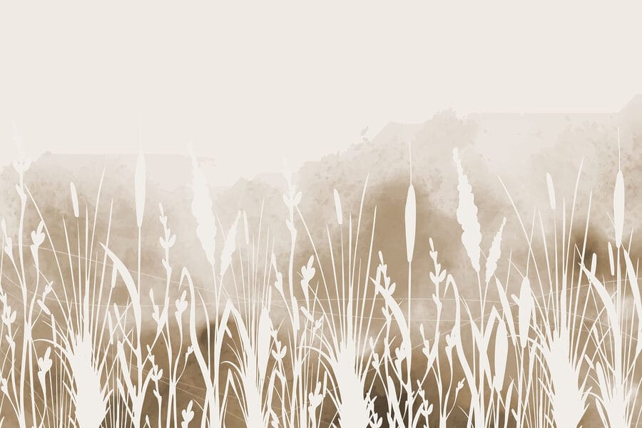 Weiße Silhouette von Gras