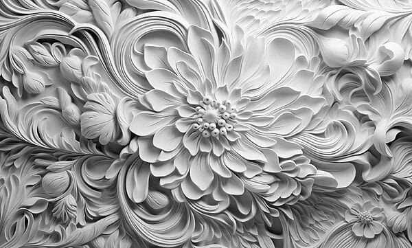 Weiße Blume mit Blättern Weiße Blume mit Blättern