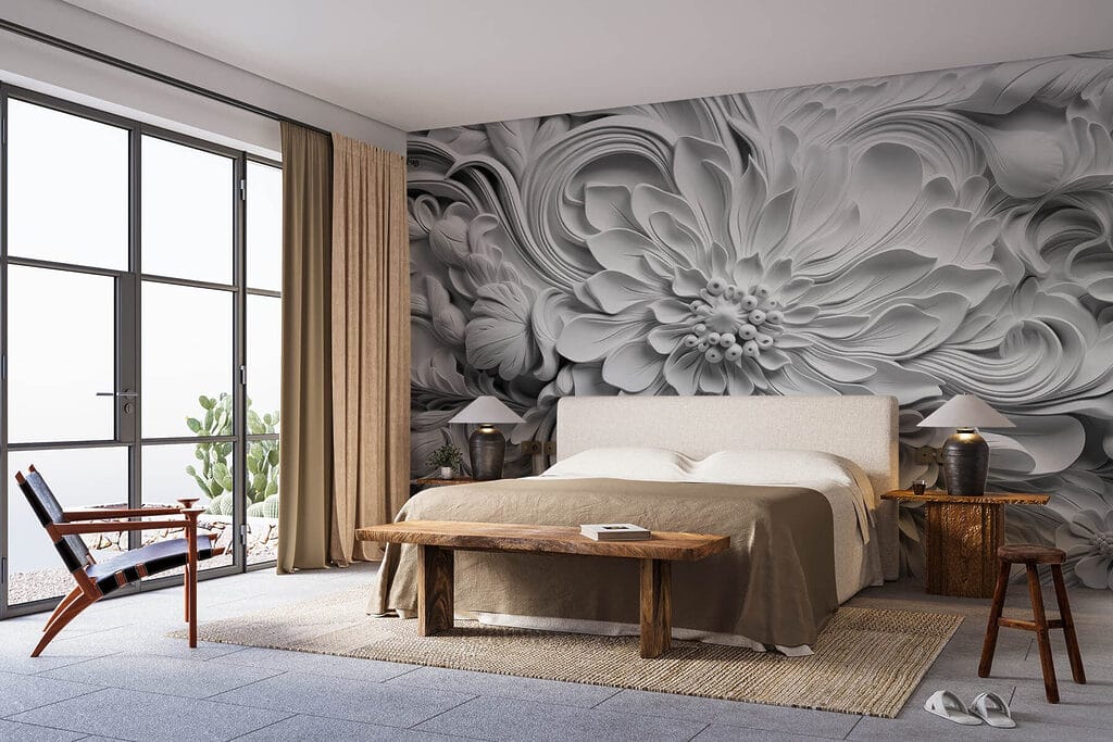 White flower with leaves White flower with leaves