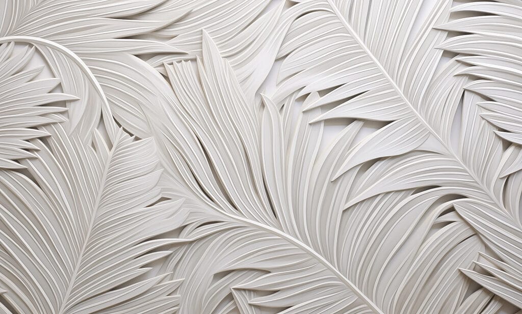 Weißes Papier mit ausgeschnittenen Blättern Weißes Papier mit ausgeschnittenen Blättern