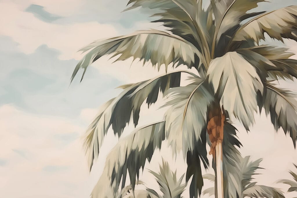 Palme mit einer Frucht darauf Palme mit einer Frucht darauf