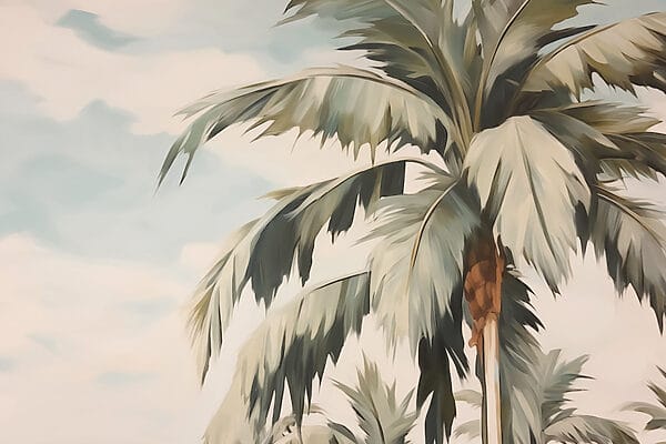 Palme mit einer Frucht darauf Palme mit einer Frucht darauf