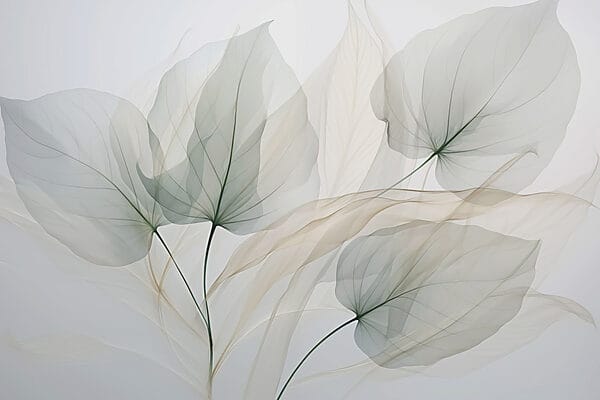 Wall murals Transparent leaves on a white background Wall murals Transparent leaves on a white background