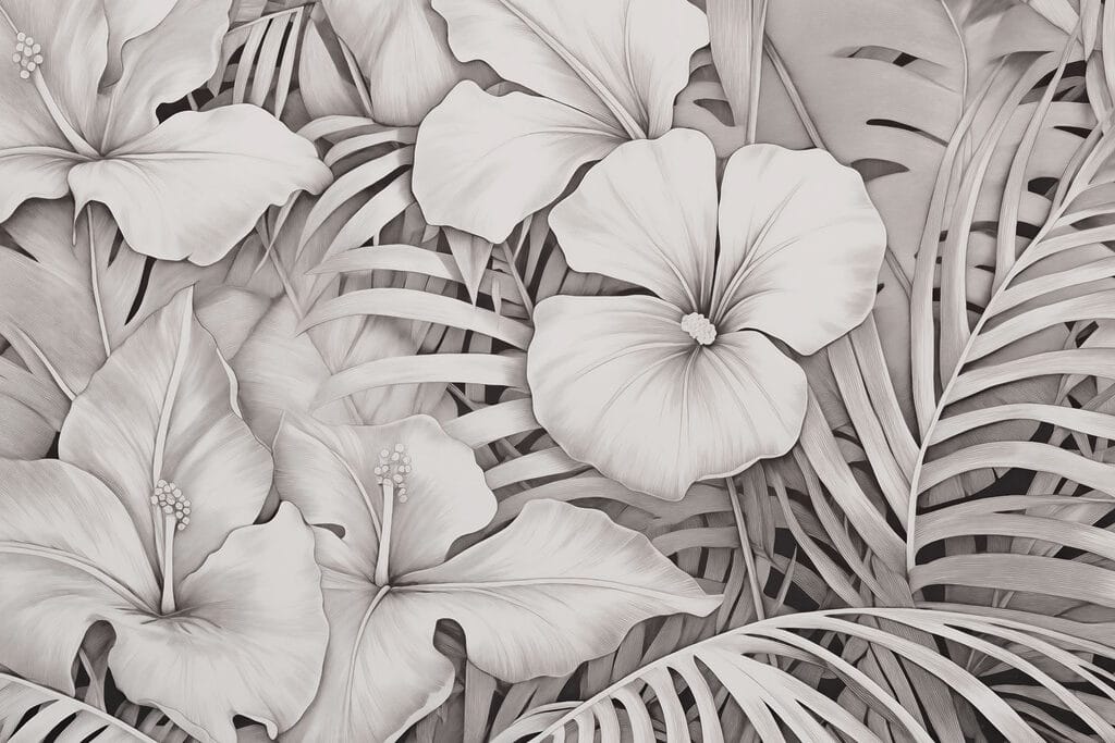 Florale Muster in monochromen Tönen Florale Muster in monochromen Tönen