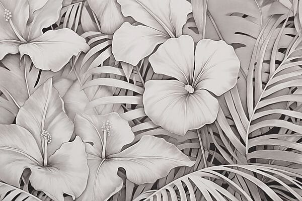 Florale Muster in monochromen Tönen Florale Muster in monochromen Tönen
