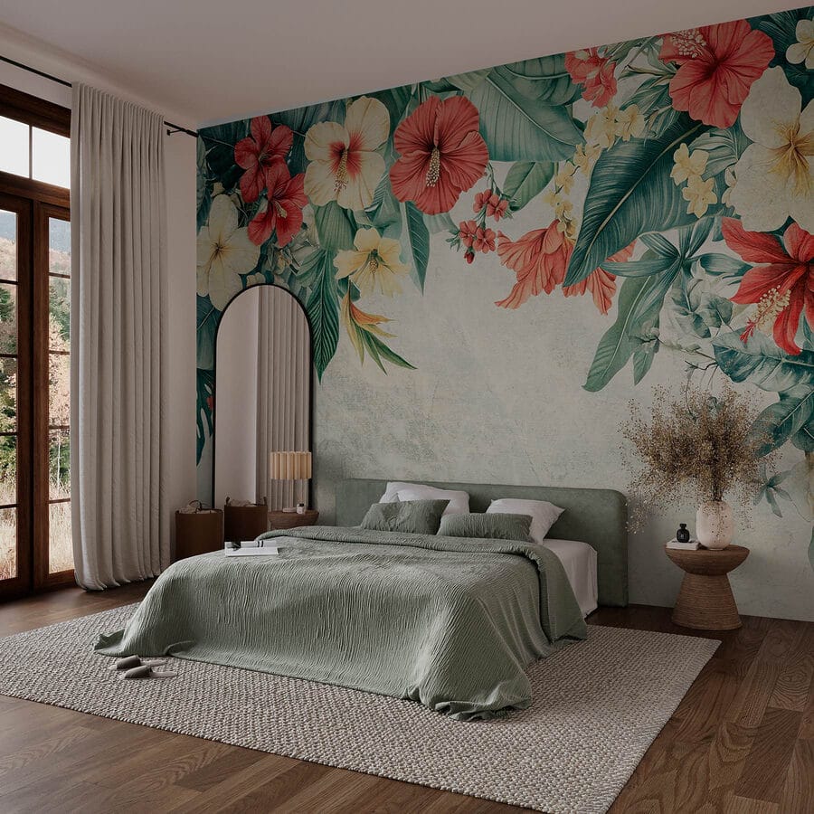 Lebendige Blüten erhellen den Hintergrund