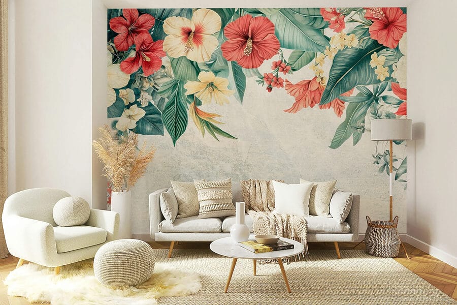 Lebendige Blüten erhellen den Hintergrund