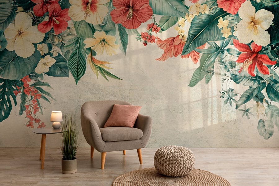 Lebendige Blüten erhellen den Hintergrund