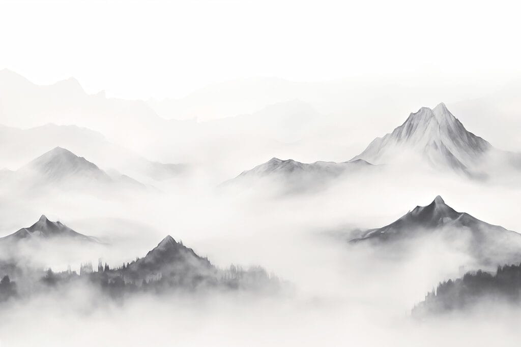 Bergkette mit Nebel Bergkette mit Nebel