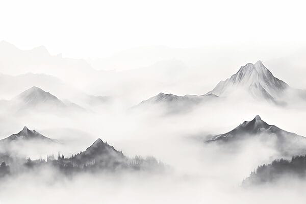 Bergkette mit Nebel Bergkette mit Nebel