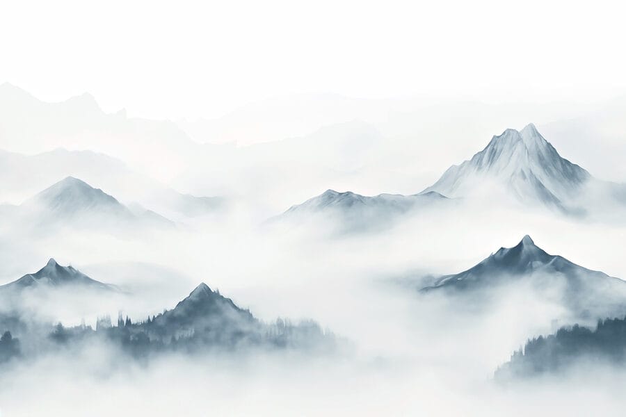 Nebliges Gebirge