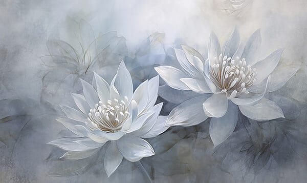 Malerei von weißen Blumen Malerei von weißen Blumen