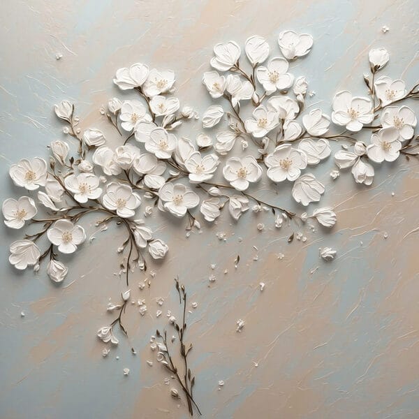 Weiße Blumen auf blauem und weißem Hintergrund Weiße Blumen auf blauem und weißem Hintergrund