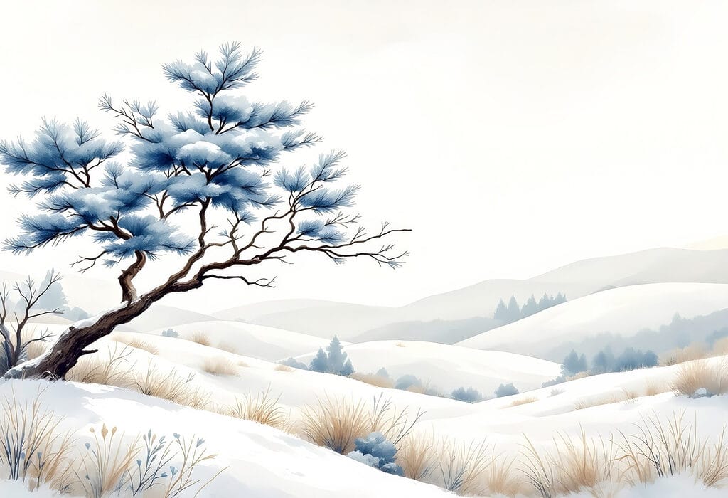 Baum in einer verschneiten Landschaft Baum in einer verschneiten Landschaft