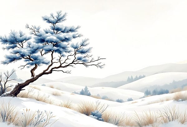 Baum in einer verschneiten Landschaft Baum in einer verschneiten Landschaft