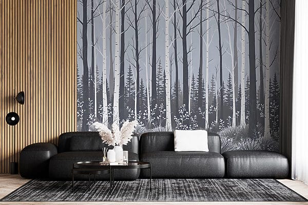 Wald mit Bäumen und Sträuchern Wald mit Bäumen und Sträuchern