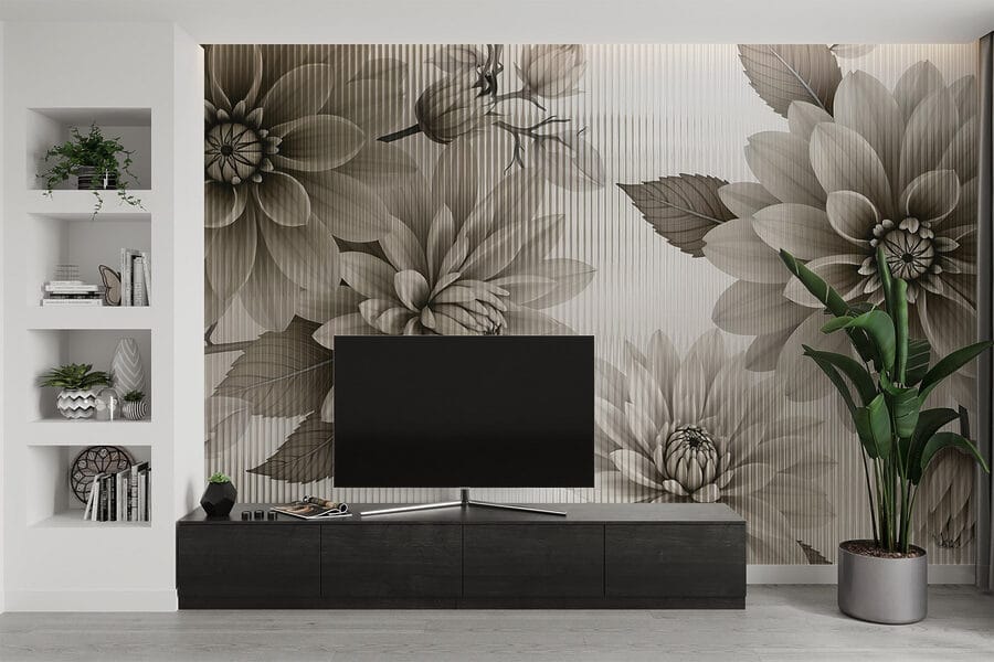 Elegantes florales Design in gedeckten Tönen