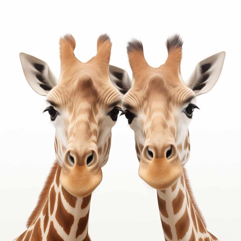 Two giraffes looking at the camera Two giraffes looking at the camera