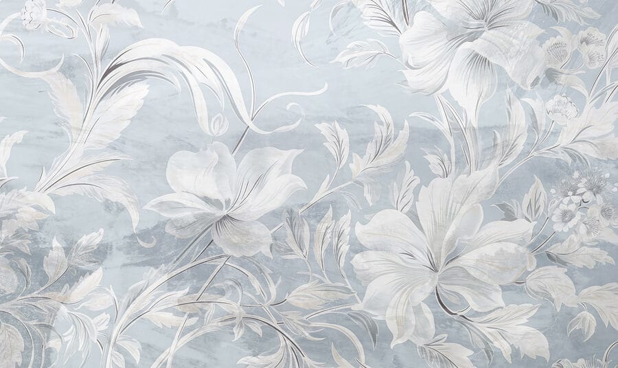 Weißes und graues Blumenmuster