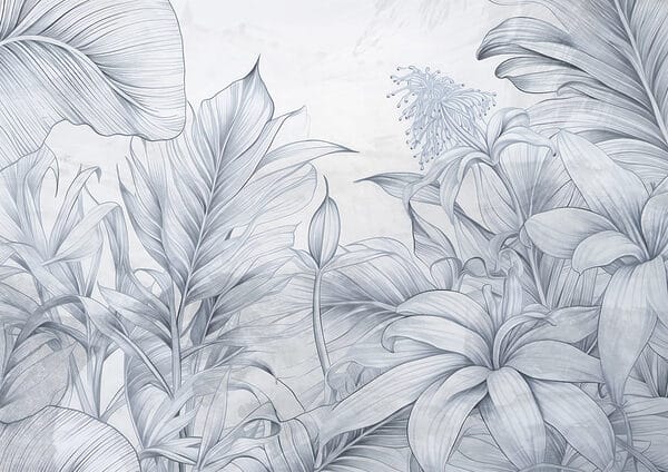 Zeichnung von Blättern und Blumen Zeichnung von Blättern und Blumen