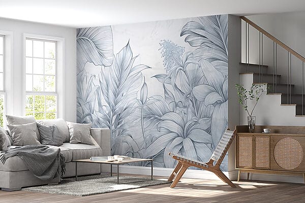 Zeichnung von Blättern und Blumen Zeichnung von Blättern und Blumen