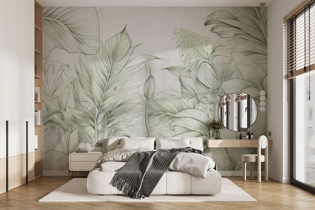 Soft greens in delicate botanical design Soft greens in delicate botanical design