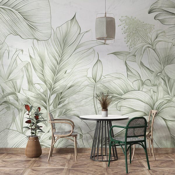 Sanfte Grüntöne in zartem botanischen Design Sanfte Grüntöne in zartem botanischen Design