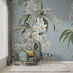 Fototapeten Tapete mit weißen Blumen