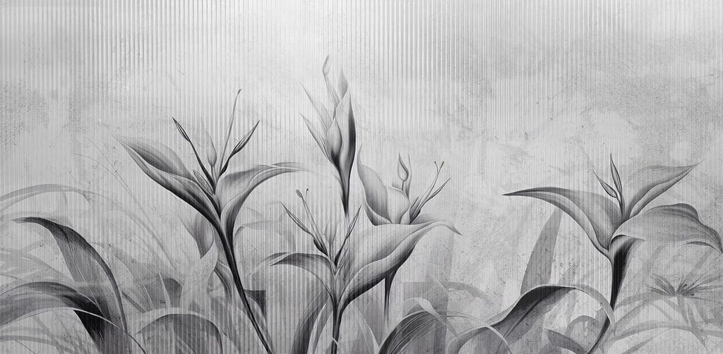 Schwarzes und weißes Bild von Blumen Schwarzes und weißes Bild von Blumen