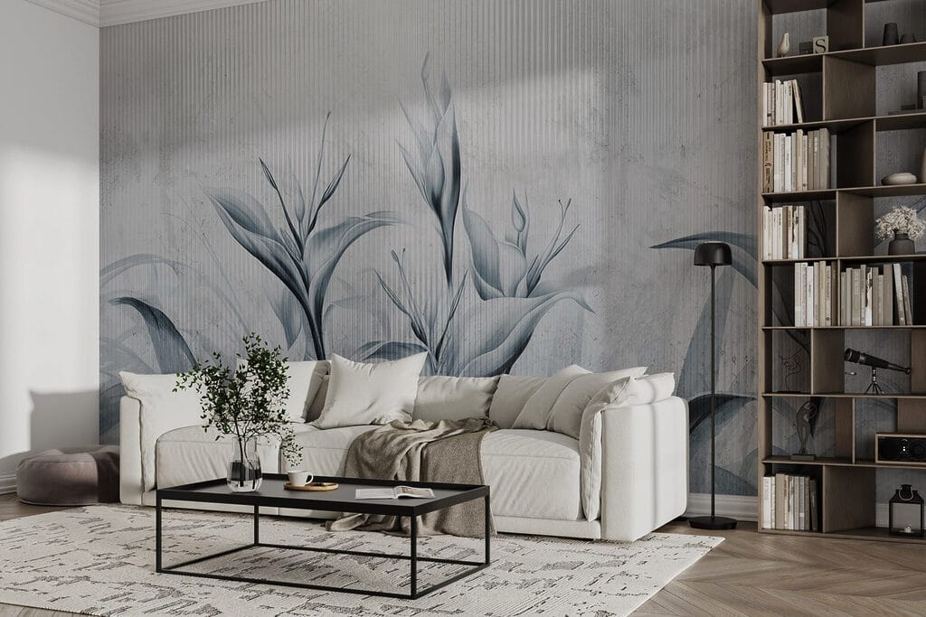 Painting of flowers on a wall Painting of flowers on a wall