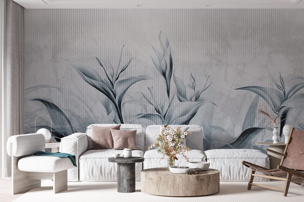 Painting of flowers on a wall Painting of flowers on a wall