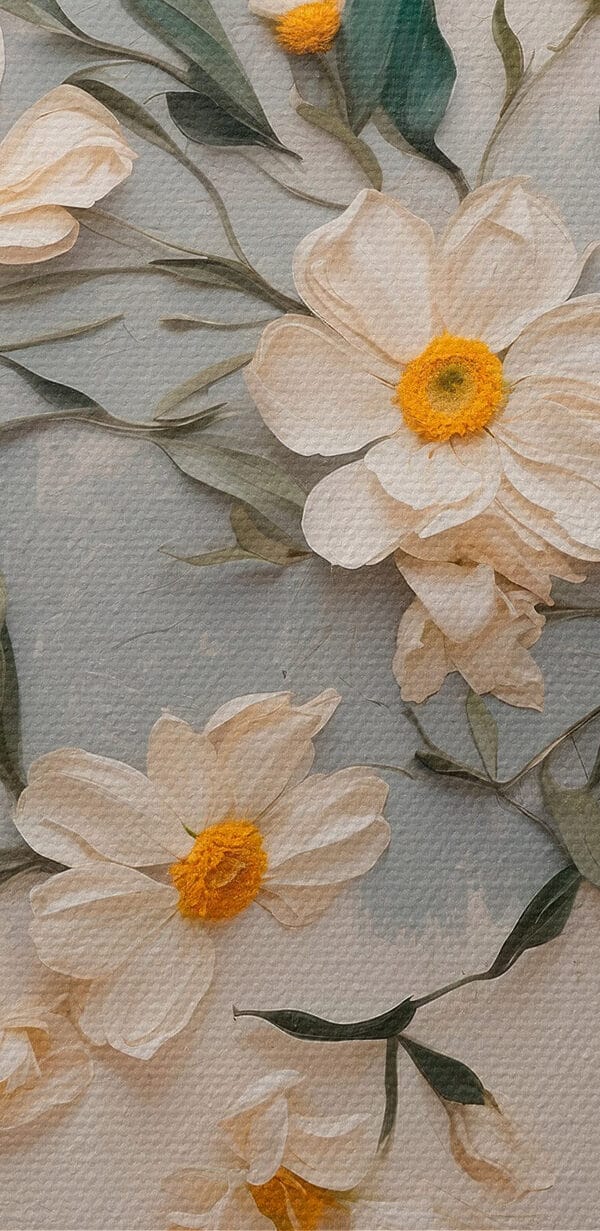 White flowers and green leaves