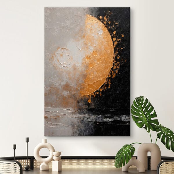 Gemälde von einem Mond und Wasser Gemälde von einem Mond und Wasser
