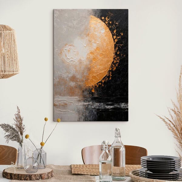 Gemälde von einem Mond und Wasser Gemälde von einem Mond und Wasser