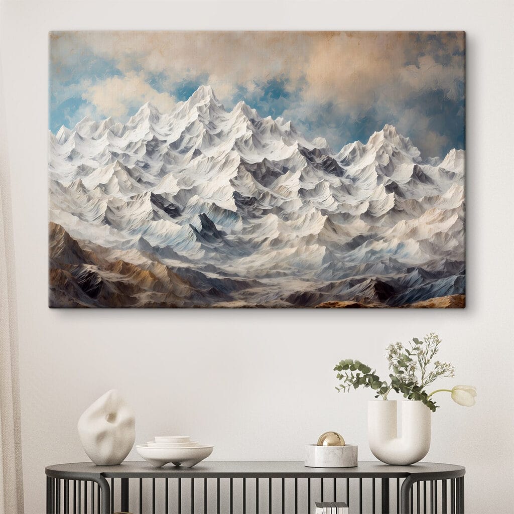 Mountain range with snow