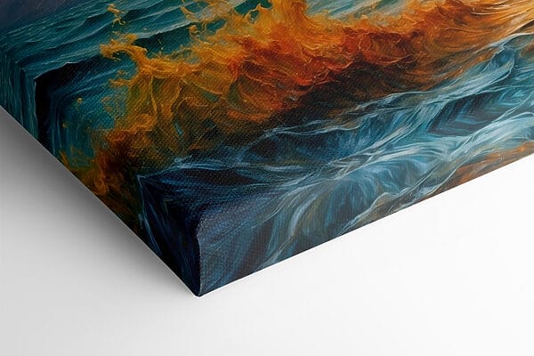 Painting of a sunset over a body of water