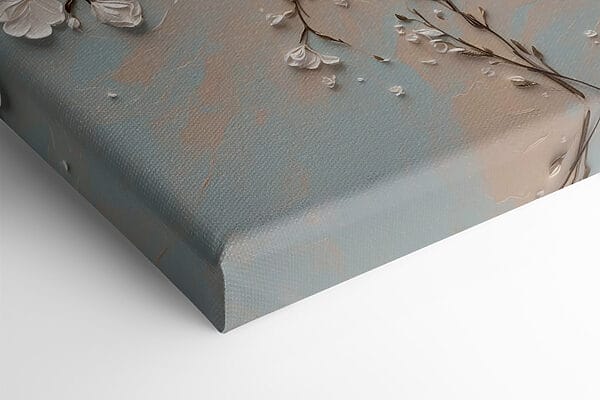 Weiße Blumen auf blauem und weißem Hintergrund Weiße Blumen auf blauem und weißem Hintergrund