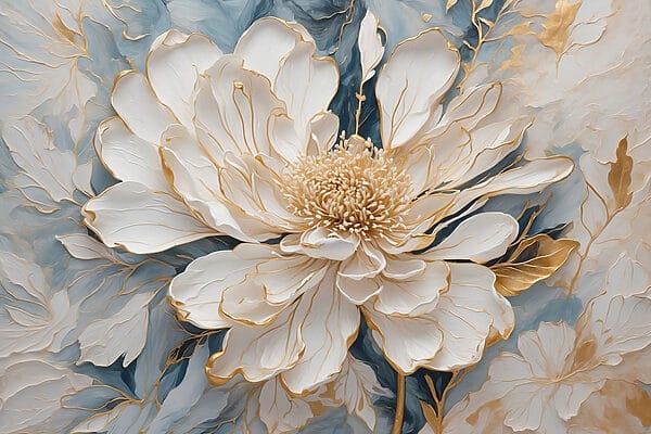 Gemälde einer weißen Blume Gemälde einer weißen Blume